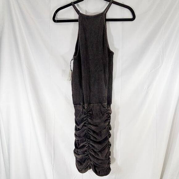 NWT Free People Black/Gray High Neck Mini Dress – Size S, 100% Cotton - Picture 5 of 7